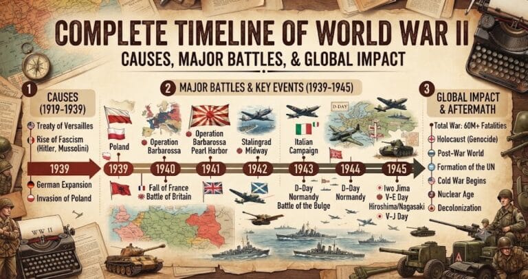 World War 2 History: Complete Timeline, Causes, Major Battles, and Global Impact